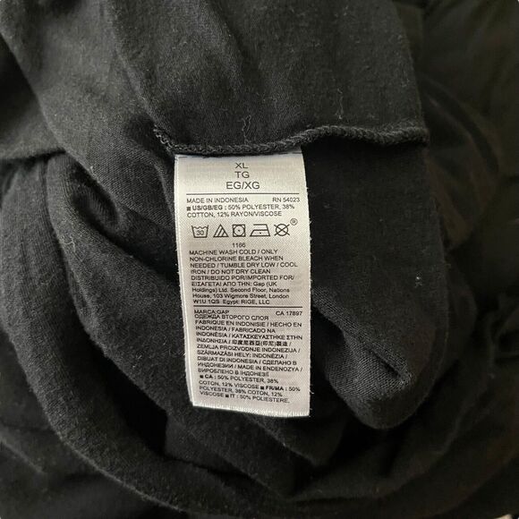 GAP XL Sheath Dress Sleeveless Black Solid Gathered Waist Casual Basic - Picture 3 of 9